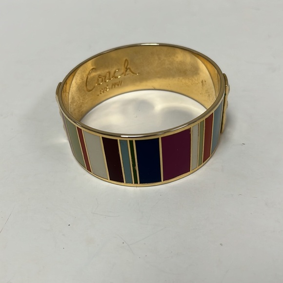 Coach Legacy Beaded Multicolor Enamel Bangle Bracelet - Picture 1 of 7